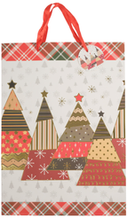 Пакет бумажный новогодний Елки 30х42х12см 210г, SYLPDA-4323222