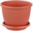Горшок пластиковый Афина d14см h13см v1,1л, коричневый, с поддоном