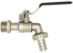 Кран латунный шаровый со штуцером 1/2" усиленный, ручка рычаг