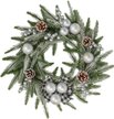 Венок новогодний 30см с серебрянными шарами и шишками ПЭ SYHH-0925321