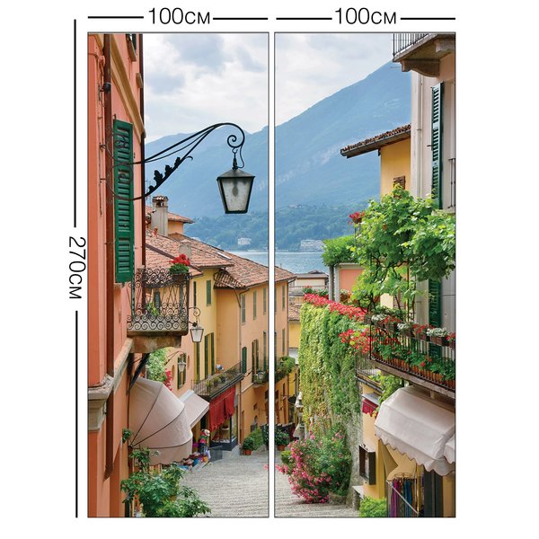 Фотообои Улочка Италии 200х270см виниловые на флизелиновой основе