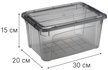 Контейнер д/хранения Idea КИП 5,7л 30х20х15см с крышкой,с замками, черный ПП