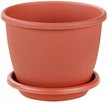 Горшок пластиковый Афина d19,5см h17,5см v3л, коричневый, с поддоном