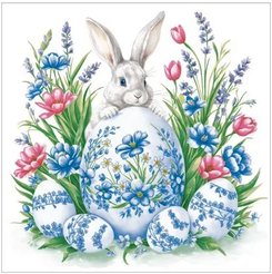 Салфетки бумажные Bouquet 20шт 33х33см Кролик с пасхальными яйцами 3-слойные