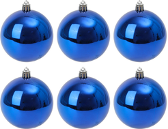 Набор шаров 6шт 8см синий, глянец, SYCB17-651-B
