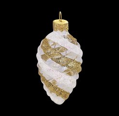 Украшение подвесное Шишка в снегу h8см, стекло