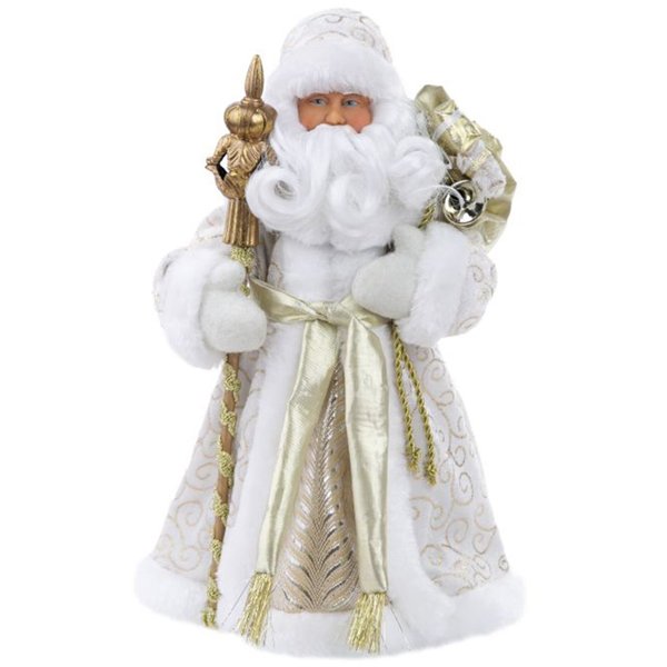Фигура Дед Мороз в золотистой шубе 15,5x8,5x31,5см,86567