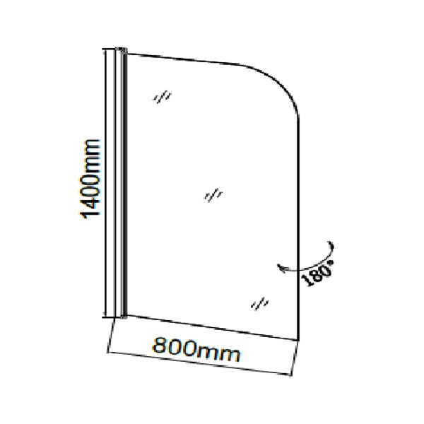 Шторка для ванны Grossman GR-100P (140х80) стекло полосатое 6мм