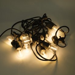 Электрогирлянда внешняя Лампы 5м 10LED IP65 220V, теплый белый, с коннектором, резиновый кабель