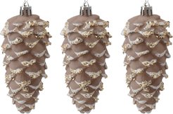 Набор украшений Шишки 3шт 12х5см шампань, SYQD1-0124242