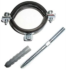 Хомут сантехнический оцинкованный 3/8" 15-19мм со шпилькой и дюбелем