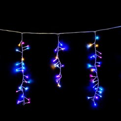 Электрогирлянда внутренняя Бахрома 3х0,4/0,6м 240LED, мультиколор, fast flash, прозрачный кабель