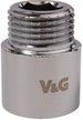 Удлинитель латунный V&G 1/2" xромированный 20мм