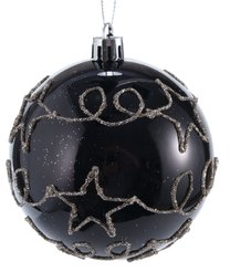 Шар с узором 8см черный, SYQB1-0123117
