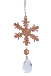 Украшение из акрила снежинка 7,5см розовая SYYKLA-1822153