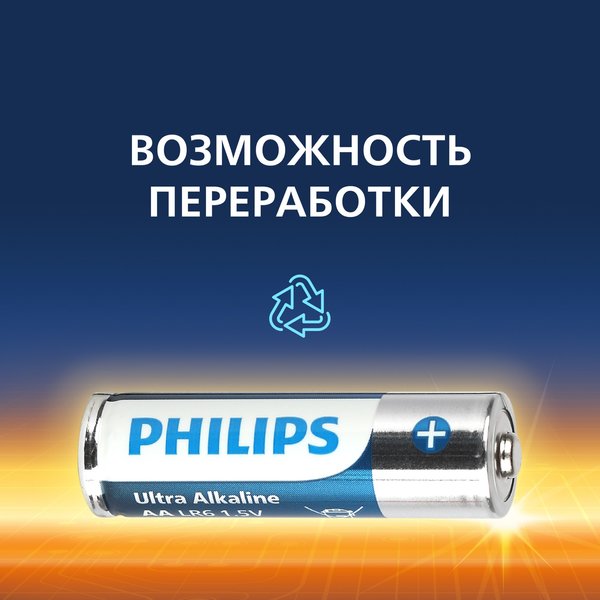 Батарейка алкалиновая Philips Ultra АА/LR6 4шт