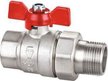 Кран латунный шаровый V&G с полусгоном 1" ручка бабочка