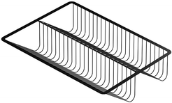 Обувница-полка сетчатая выдвижная 2-х ярусная Larvij 55,5х41х14см черный