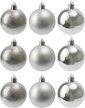 Набор шаров 9шт 6см серебро, глянец/матовый/блестки, SYQA-0124259