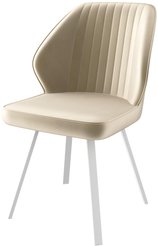 Стул кухонный Mamadoma Michael d01 45х44х84см велюр/металл, белый/белый