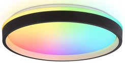 Светильник потолочный светодиодный черный/золото IP20 66W 3000-6500K+RGB D490х85мм с ПДУ