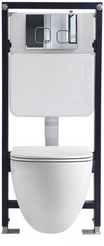 Комплект системы инсталляции Alcora Grant с унитазом Arte Tornado DPL + кнопка глянцевый хром