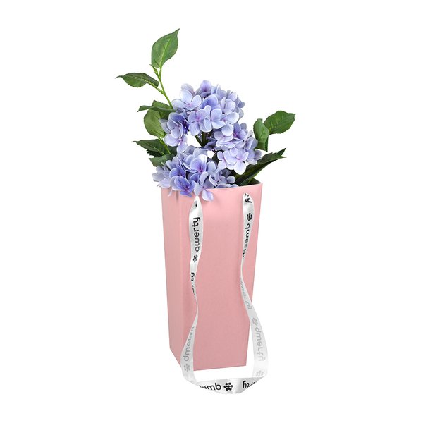 Пакет для цветов Призма с ручками h35см QWERTY розовый