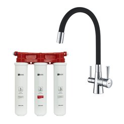 Смеситель для кухни LEMARK LM3075C с гибким изливом + фильтр BASIC для очистки воды от хлора и вредных примесе