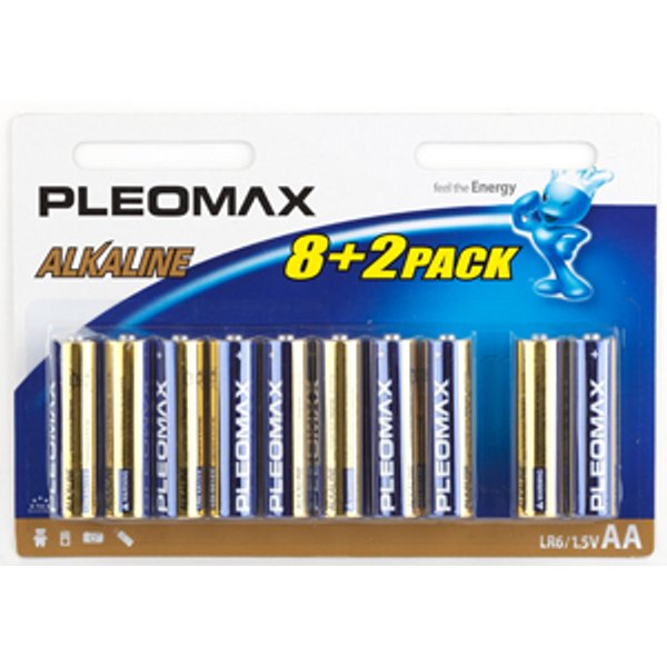 Батарейка алкалиновая Pleomax АА/LR6-8+2BL 10шт