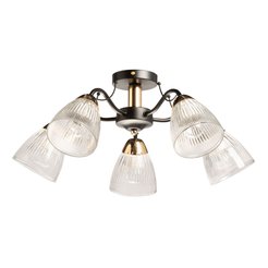 Люстра Альфа 5х40W E27 металл, стекло, черный