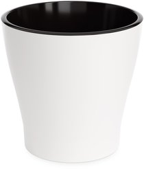Кашпо пластиковое Лея d19,5см h19см v3,6л, белый, с вкладкой