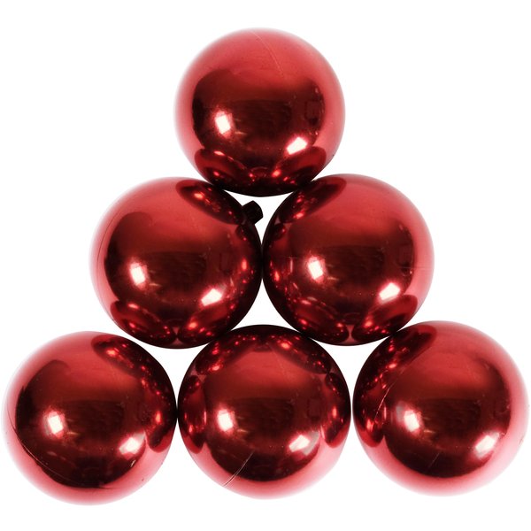 Набор шаров 6шт 8см красный, глянец, SYCB17-651-R
