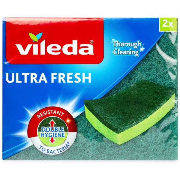 Набор губок Vileda Ultra fresh 11х7х2,5см 2шт с антибактериальным эффектом