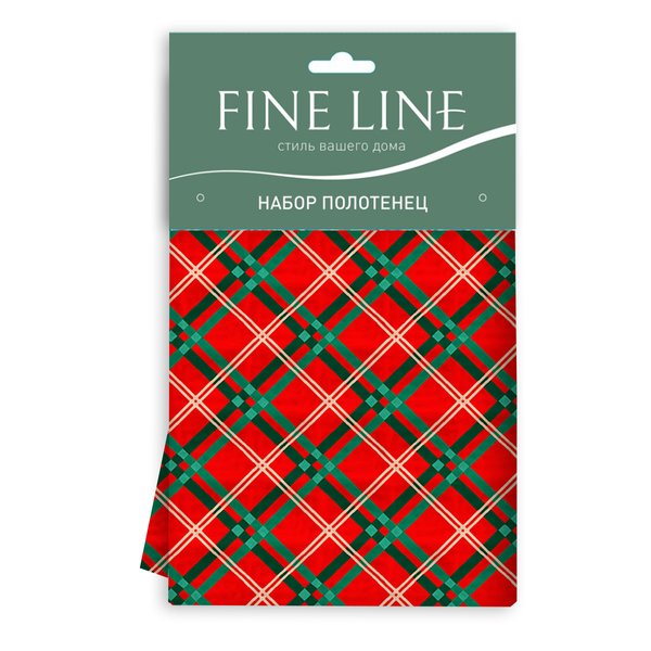 Комплект вафельных полотенец Fine Line Шотландка 45х60 2 шт