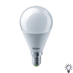 Лампа светодиодная Navigator 8,5Вт E27 шар 4000К свет нейтральный белый
