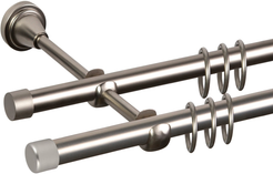 Карниз двухрядный кованный Grace сатин 3,0м (наконечник заглушка закругленная) d16/16мм