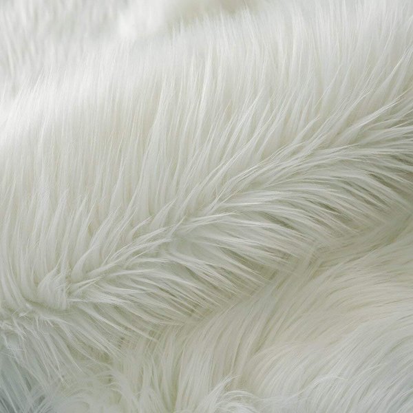 Коврик из искусственной овчины белый 120х180см прямоугольный
