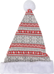 Колпак новогодний Зимние узоры 35х30см серо-красный SYMZA-1125145