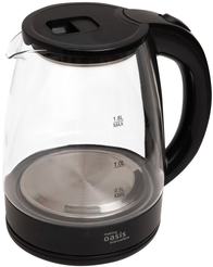 Чайник электрический Oasis K-8GВ 2000Вт 1,8 л стекло черный
