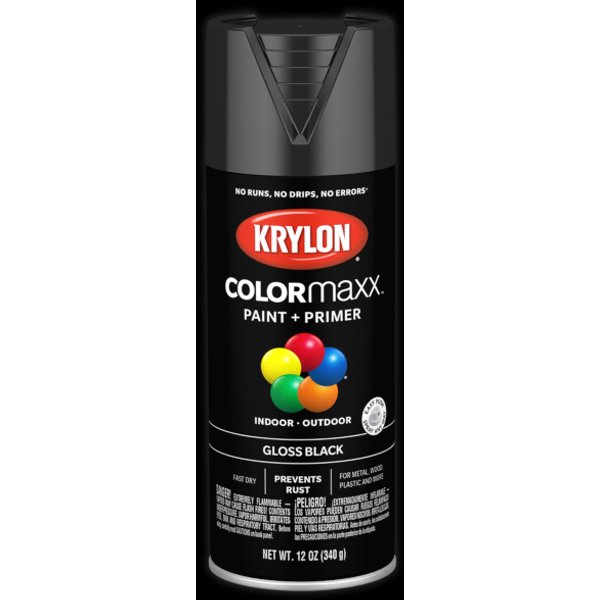 Краска универсальная KRYLON Colormaxx Gloss Black глянцевая цвет-черный (0,34кг)