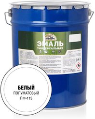 Эмаль универсальная ЭКСПЕРТ алкидная полуматовая Белая (25кг)