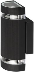 Светильник уличный настенный ЭРА Адрия GBW-102-BL-0230 230В 2хGU10 max 30Вт IP54 230х100x90мм вверх/вниз чер
