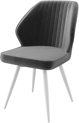 Стул кухонный Mamadoma Michael-R1 d10 46х45х86см велюр/металл, серый/белый, поворотный