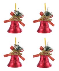 Набор украшений Колокольчики 4шт 5х4,5см, цвет: красный, SYLD-5123193
