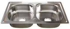 Мойка кухонная врезная Mixline Pro 81х46 глубина чаши 18см прямоугольная, 2 чаши, нерж.сталь
