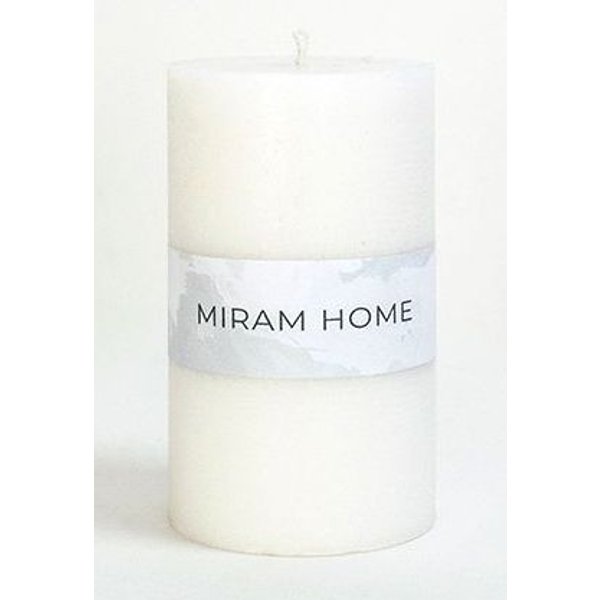 Свеча формовая Miram Home Ribbed 6х15см белый