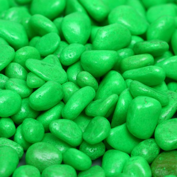 Камни для декора флуоресцентные 350г 5-10 мм (галька) зеленый