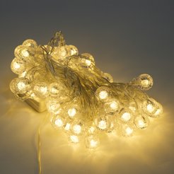 Электрогирлянда внутренняя Шары Пузырьки 5м 50LED, теплый белый, лампы с газом, прозрачный кабель