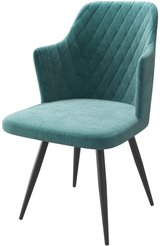 Стул кухонный Mamadoma Freddy-R1 b15 46х44х86см велюр/металл, голубой/черный, поворотный