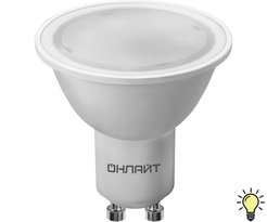 Лампа светодиодная Онлайт 10Вт GU10 3000К свет теплый